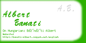 albert banati business card